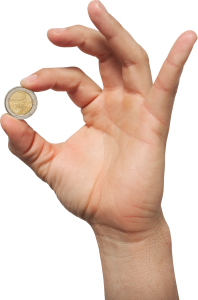 Coin in hand PNG image-3562